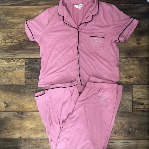 Juicy Couture Pink Bling Womens Sleepwear 2 Piece Pajama Set - Picture 5 of 6